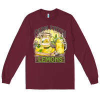 Burgundy farm fresh lemons Long Sleeve Tee - Zillion Design Studio