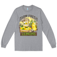 Heather Grey farm fresh lemons Long Sleeve Tee - Zillion Design Studio