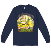 Navy farm fresh lemons Long Sleeve Tee - Zillion Design Studio