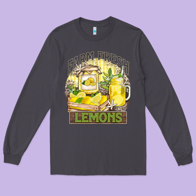 Farm Fresh Lemons Long Sleeve Tee Designed By Zillion Design Studio