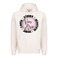 Pale Pink you are strong Premium Hoodie - MaliasSmallBusiness