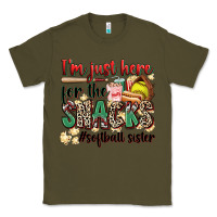 Army Green i'm just here for the snacks #softball sister Classic Tee - Zillion Design Studio
