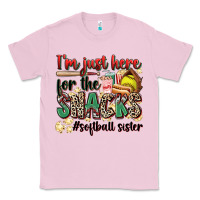 Bubblegum Pink i'm just here for the snacks #softball sister Classic Tee - Zillion Design Studio