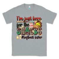 Heather Grey i'm just here for the snacks #softball sister Classic Tee - Zillion Design Studio