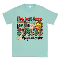 Seafoam i'm just here for the snacks #softball sister Classic Tee - Zillion Design Studio