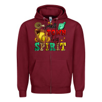 Burgundy small town big spirit softball Zipper Hoodie - Zillion Design Studio