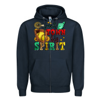 Navy small town big spirit softball Zipper Hoodie - Zillion Design Studio