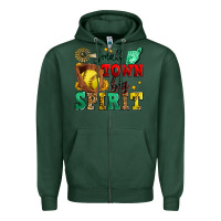 Sports Green small town big spirit softball Zipper Hoodie - Zillion Design Studio