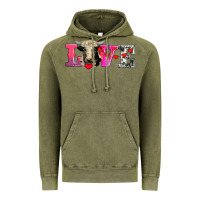 Vintage Olive love with holstein cow Vintage Hoodie - AdoDesignShop