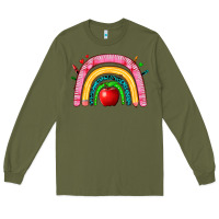 Army Green school rainbow Long Sleeve Tee - Zillion Design Studio