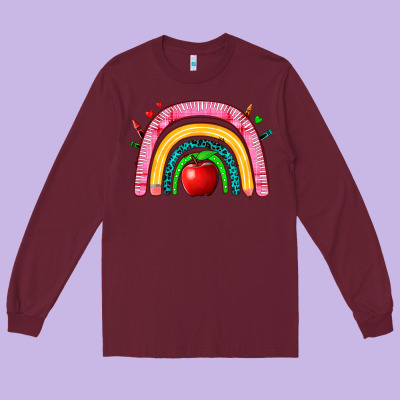 School Rainbow Long Sleeve Tee Designed By Zillion Design Studio