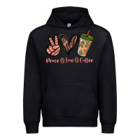 Black peace love coffee Urban Hoodie - NancyCooperArtShop