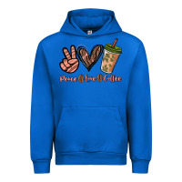 Cobalt peace love coffee Urban Hoodie - NancyCooperArtShop