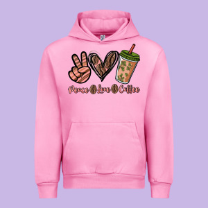 Peace Love Coffee Urban Hoodie Designed By Nancycooperartshop