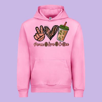 Peace Love Coffee Urban Hoodie Designed By Nancycooperartshop