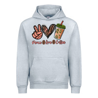 Heather Grey peace love coffee Urban Hoodie - NancyCooperArtShop