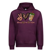 Mauve Wine peace love coffee Urban Hoodie - NancyCooperArtShop