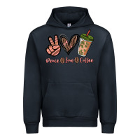 Navy peace love coffee Urban Hoodie - NancyCooperArtShop