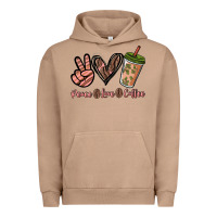 Pigment Burro peace love coffee Urban Hoodie - NancyCooperArtShop
