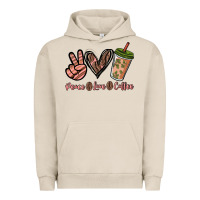 Pigment French Oak peace love coffee Urban Hoodie - NancyCooperArtShop