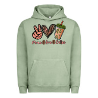 Pigment Oil Green peace love coffee Urban Hoodie - NancyCooperArtShop