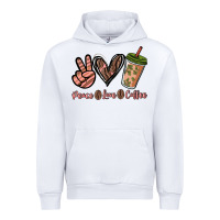 White peace love coffee Urban Hoodie - NancyCooperArtShop