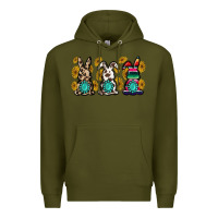 Army Green western bunny Premium Hoodie - MaliasSmallBusiness
