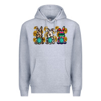 Heather Grey western bunny Premium Hoodie - MaliasSmallBusiness