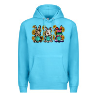 Ocean Blue western bunny Premium Hoodie - MaliasSmallBusiness