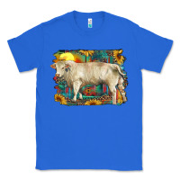 True Royal western charolais bull and aztec sunflower background Classic Tee - RanaPortraitStore