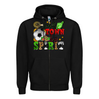 Black small town big spirit soccer Zipper Hoodie - Zillion Design Studio