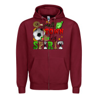 Burgundy small town big spirit soccer Zipper Hoodie - Zillion Design Studio