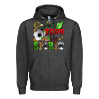 Charcoal Heather small town big spirit soccer Zipper Hoodie - Zillion Design Studio