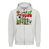 Dove Grey small town big spirit soccer Zipper Hoodie - Zillion Design Studio