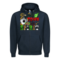 Navy small town big spirit soccer Zipper Hoodie - Zillion Design Studio