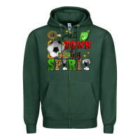 Sports Green small town big spirit soccer Zipper Hoodie - Zillion Design Studio