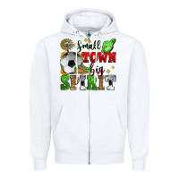 White small town big spirit soccer Zipper Hoodie - Zillion Design Studio