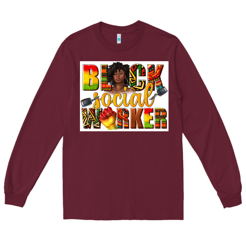 Black Social Worker Long Sleeve Tee by texasbilliewilder | Teevron