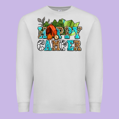 Happy Camper With Trees And Map Premium Sweatshirt Designed By Adodesignshop