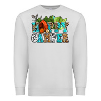 Dove Grey happy camper with trees and map Premium Sweatshirt - AdoDesignShop