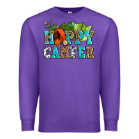 Purple happy camper with trees and map Premium Sweatshirt - AdoDesignShop