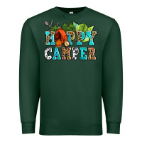 Sports Green happy camper with trees and map Premium Sweatshirt - AdoDesignShop