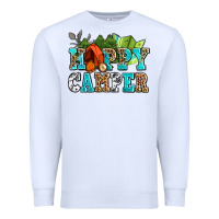 White happy camper with trees and map Premium Sweatshirt - AdoDesignShop