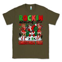 Army Green Rockin Around The Christmas Tree Classic Tee - FaDigitalArtStudio