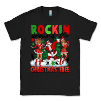 Black Rockin Around The Christmas Tree Classic Tee - FaDigitalArtStudio