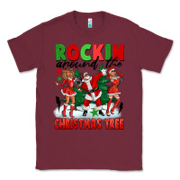 Burgundy Rockin Around The Christmas Tree Classic Tee - FaDigitalArtStudio
