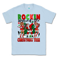 Dusty Blue Rockin Around The Christmas Tree Classic Tee - FaDigitalArtStudio