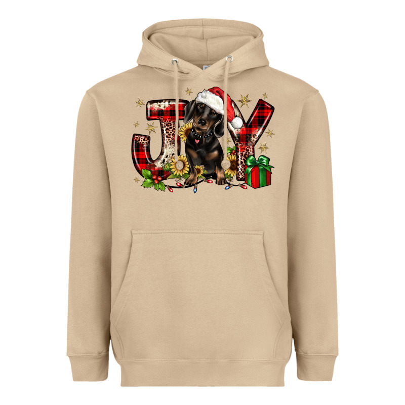 Christmas Joy Dachshund Heavyweight Hoodie by JahusDesignShop | Teevron