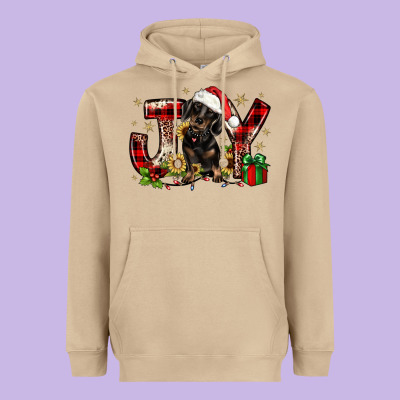Christmas Joy Dachshund Heavyweight Hoodie Designed By Jahusdesignshop