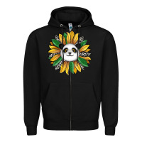 Black panda sunflower Zipper Hoodie - RanaPortraitStore